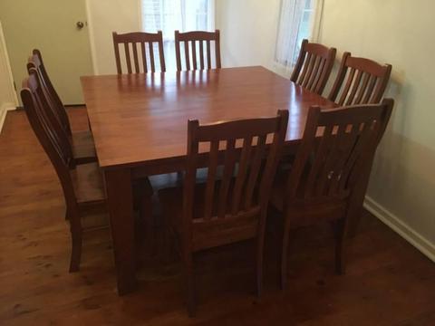 Solid timber 9 piece Dining Suite