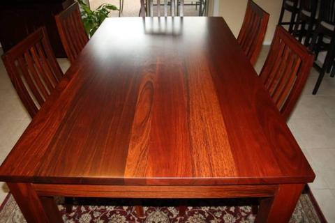 Solid Jarrah Dinning Table with 6 Chairs