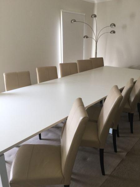 EXTRA LARGE WHITE DINING/ CONFERENCE TABLE