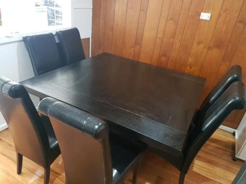 Square Black Dining Table and Chairs