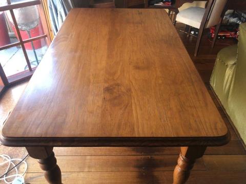 Solid Baltic Pine Dining Table Teak Colour