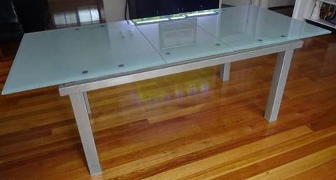 Dare Gallery Glass Top Extendable Dining Table, Pickup Aberfeldie