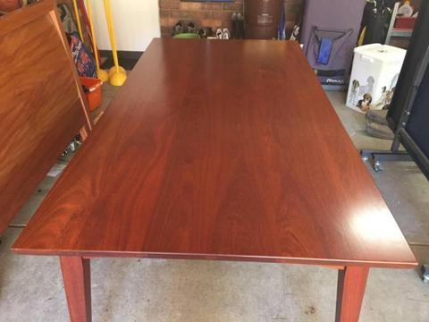 Jarrah dining table and 8 matching chairs