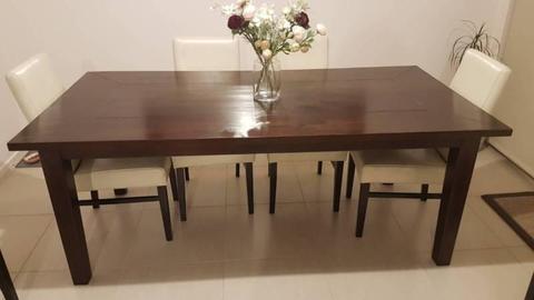 Solid Timber Dining Table with 6 Chairs
