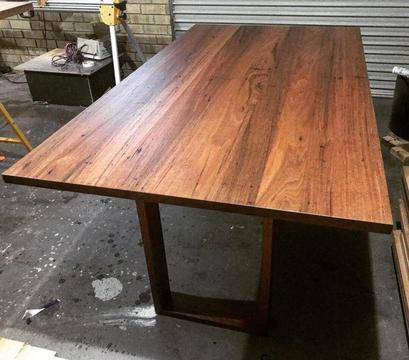 Recycled hardwood dining table