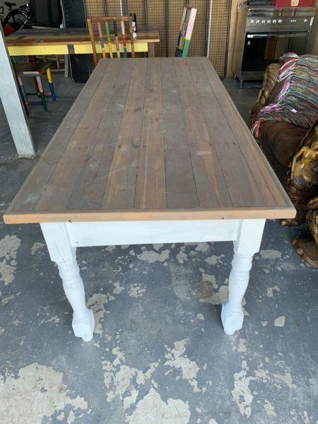 Stained hardwood oak table