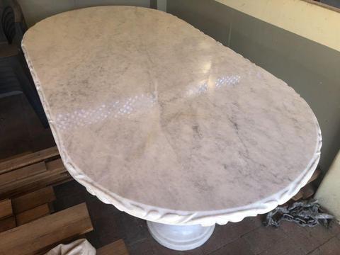 White / grey marble table