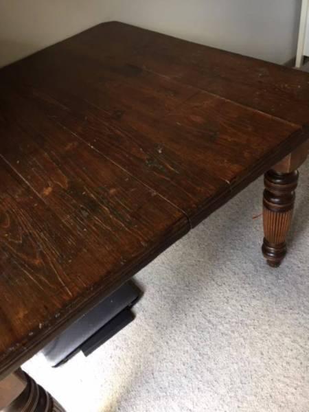 Antique English Oak Table and 4 Chairs