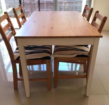 Ikea dining table with chairs