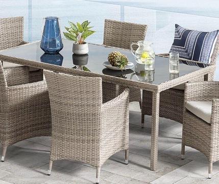 Barbosa Outdoor Dining Table NEW IN BOX 1800 Soft Grey