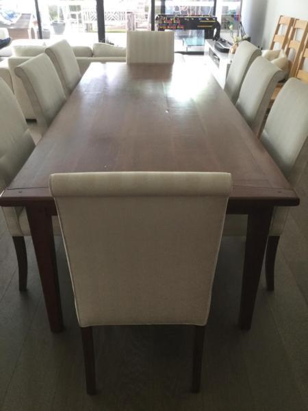 Wooden Dining Table and 8 Chairs