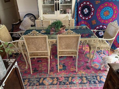 Vintage cast iron French provincial/ shabby chic dining table