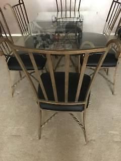 Wrought Iron & Glass Dining Table and 6 chairs
