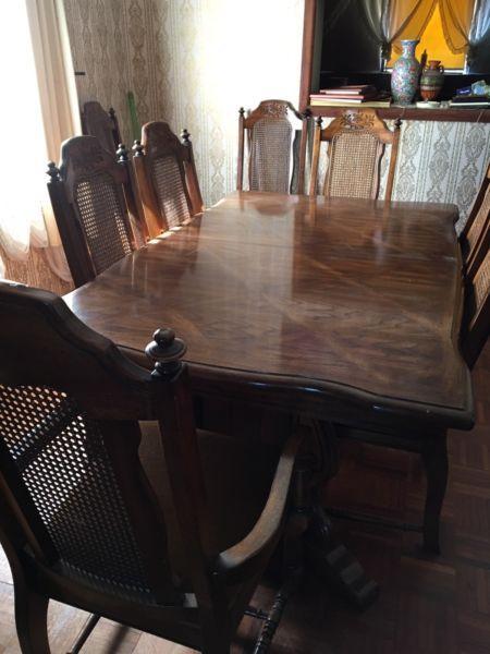 Extension Dining Table and Glass Cabinet