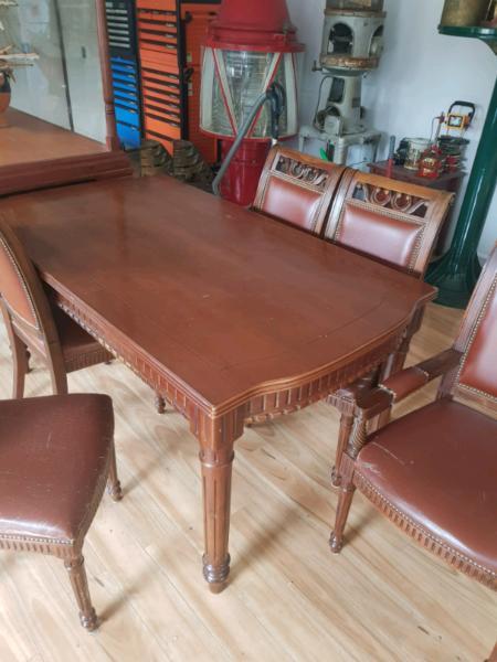 Hardwood antique dining set