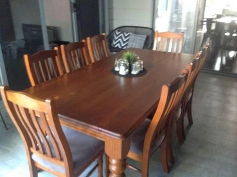 Solid Timber Dining Room Suite - Eight Seater perfect condition
