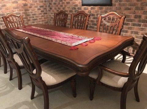 Harvey Norman Dining table and chairs (9 pieces)