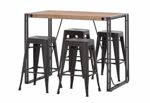 5 Piece Bar Setting with Rocket Stools