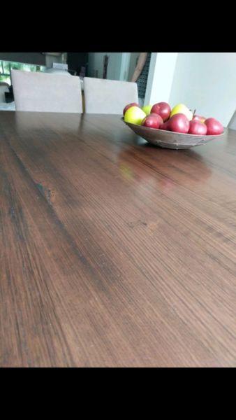Solid ash timber dining table