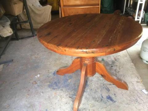 Dinning Table Round x 4 Wooden Chairs