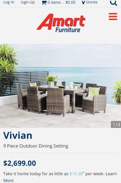 Outdoor furniture 9 piece dining setting