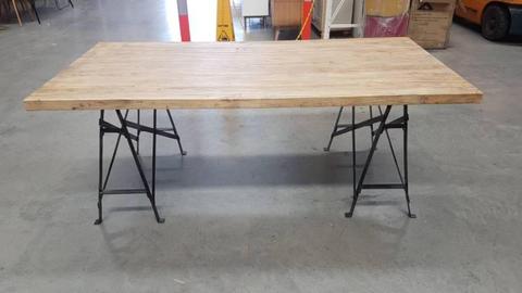 CLEARANCE- Factory Reclaimed Dining Table 1.98m - Natural