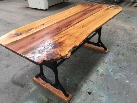 Recycled Hardwood Raw Edge Dining Table