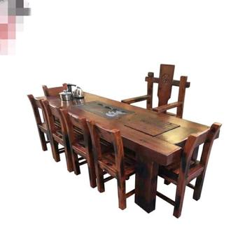 Old ship wooden tea table and Chair combination