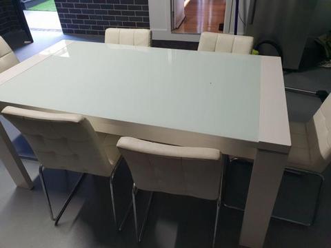 Harvey Norman dining table and chairs