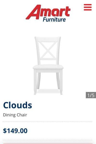 BRAND NEW IN BOX x2 CLOUDS DINING CHAIRS (AMART)