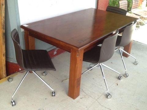 Dining Setting solid timber table 6 real leather or other chairs