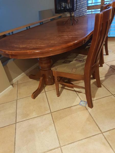 Solid Wood Dining table , with 8 chairs, extends ..Rowville