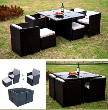9 Piece Dinning set (BLACK) (Free delivery)