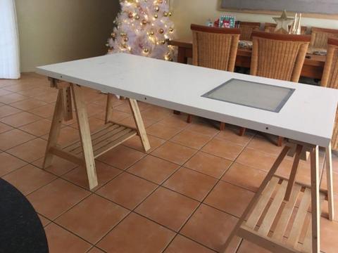 Awesome ikea trestle table very good condition $70