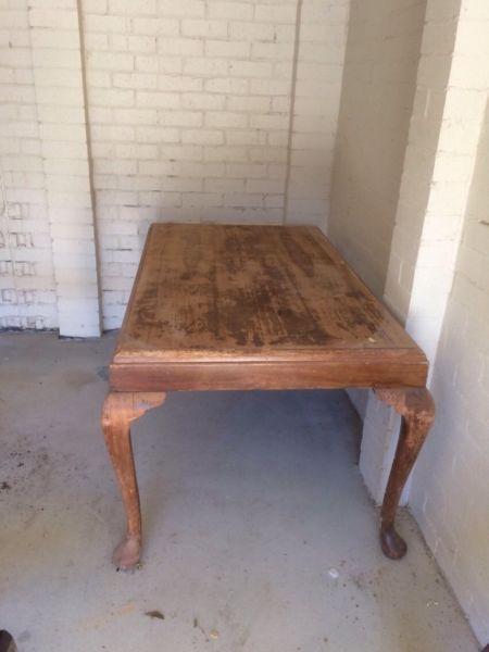 Queen Anne table and 8 chairs unrestored $350 NEG