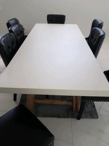 White concrete Cooper dining table nick scali