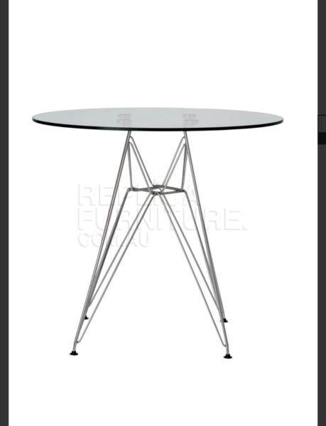 Replica Charles Eames Glass Dining Table 80cm