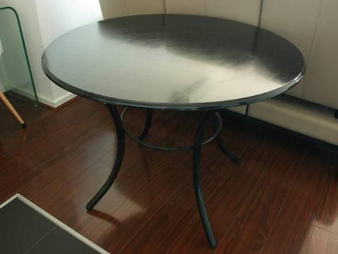 Dining table, round. Black Betty. Get ready for such loud 