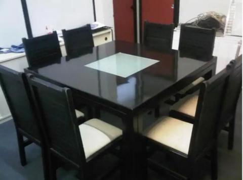 8 seater square brown dining table in good condition