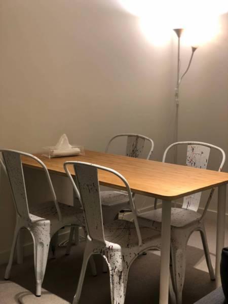 IKEA ÖVRARYD Table top - Dining table with 4 TOLIX chairs