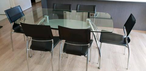 Glass top 6 seater Dining Table