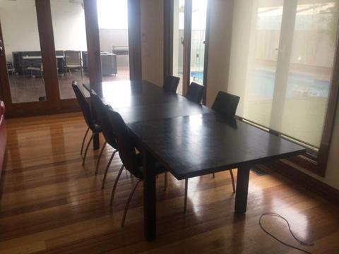 Black extendable dining table