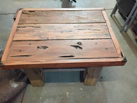 Rustic Redgum Table and Bench seat