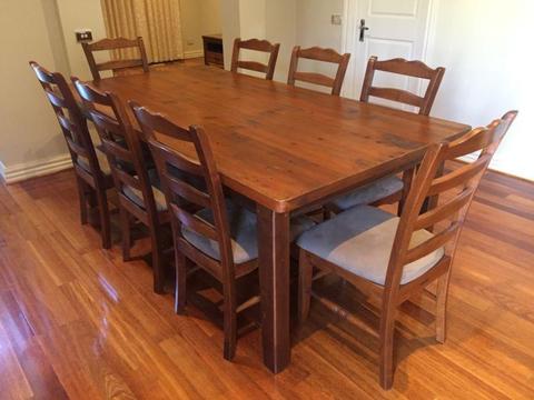Jimmy Possum Dining Table and 8 Chairs - Excellent Condition