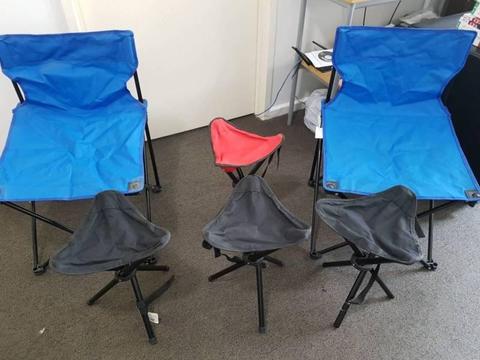 Camping/Outdoor chairs (2 large and 4 small)