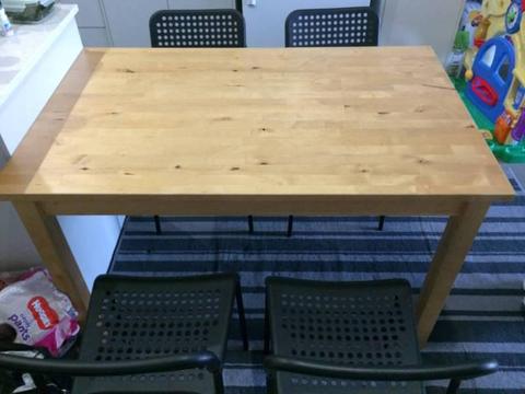 IKEA dining table & 4 chairs