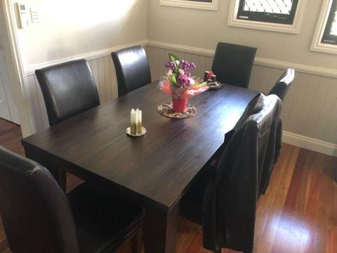 Timber Dining Table and 6 Chairs
