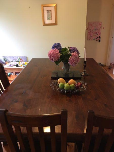 Solid oak 12-seater dining table