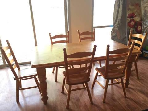 Vintage Wooden Dinning with 6 chairs