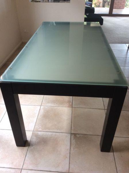 Frosted glass top kitchen table